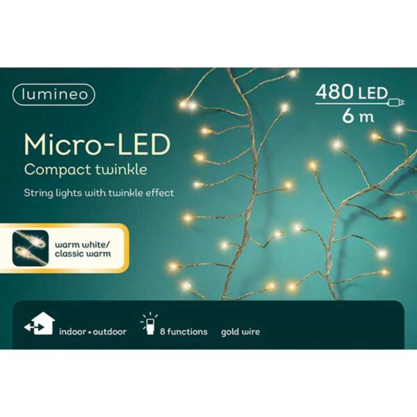 Micro Led Compact Warm White Twinkle String Lights