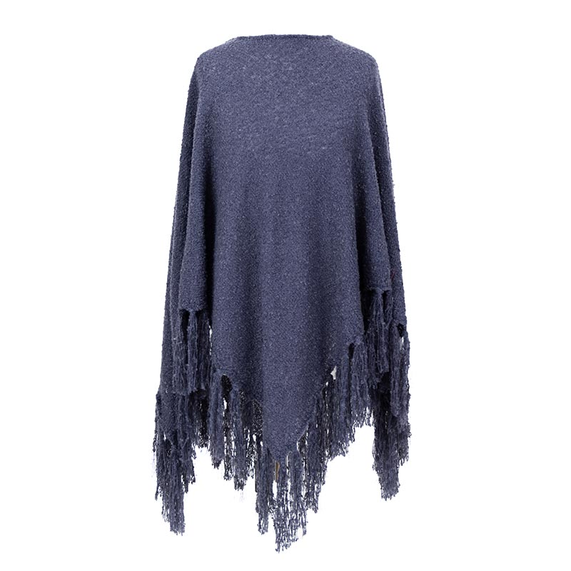 Powder Tara Poncho In Navy Is The Perfect Autumnal Cover Up