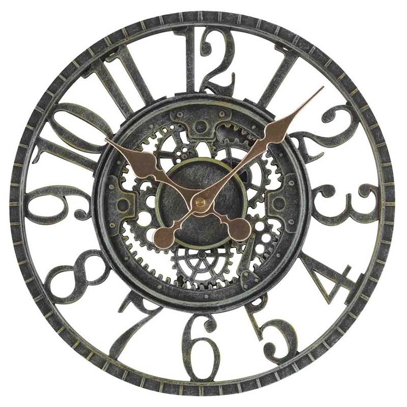 12-Inch Verdigris Newby Mechanical Wall Clock