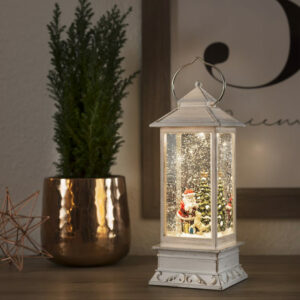 Konstsmide LED Small White Santa Lantern Water Over Village With